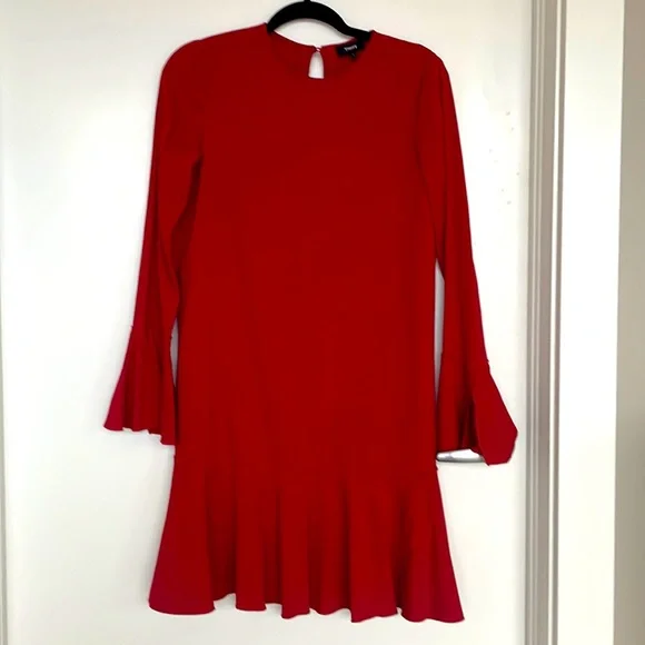 Theory Marah Bergen Long Sleeve Flounce Dress - Picture 4 of 8